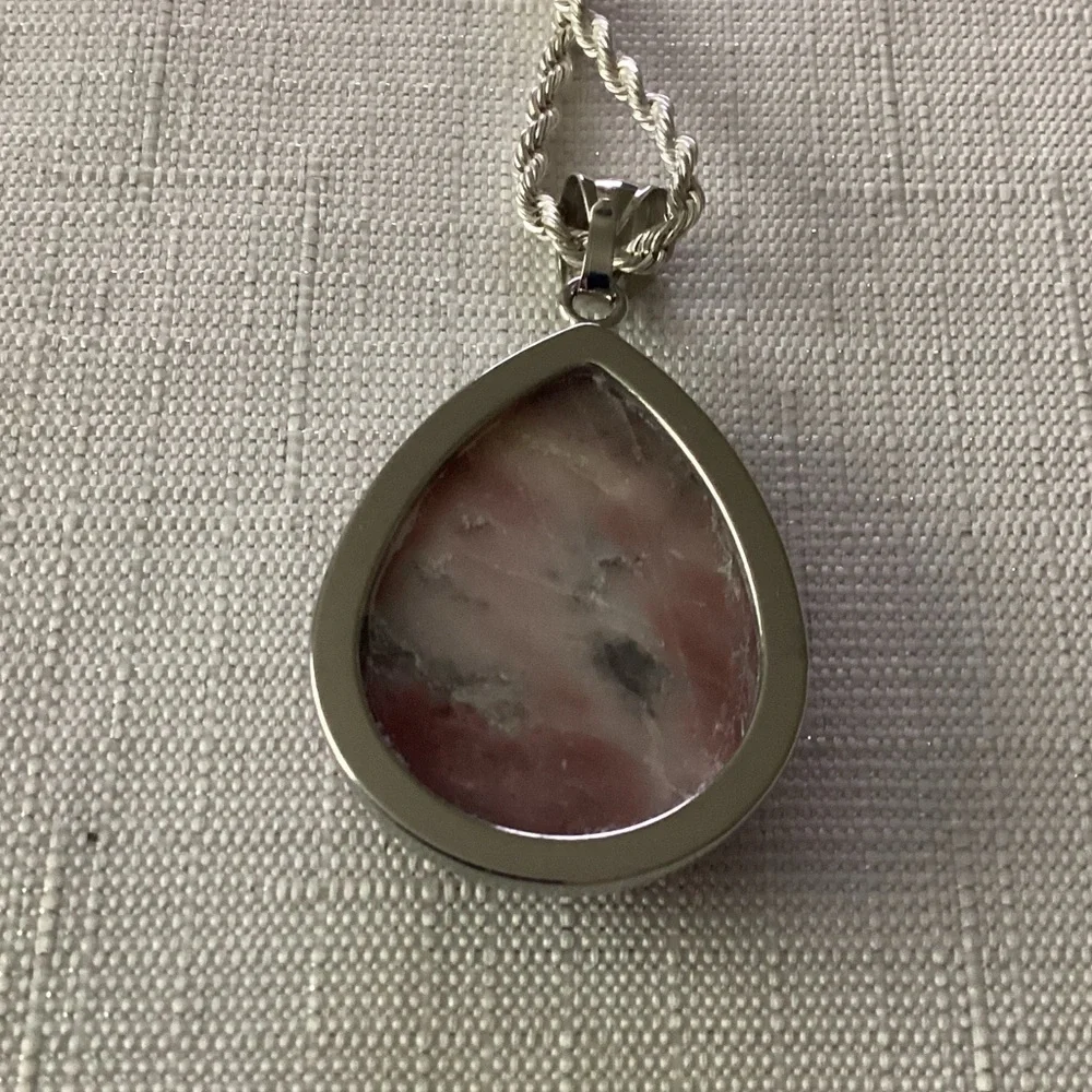 Rhodochrosite Sterling Silver Necklace with Pendant